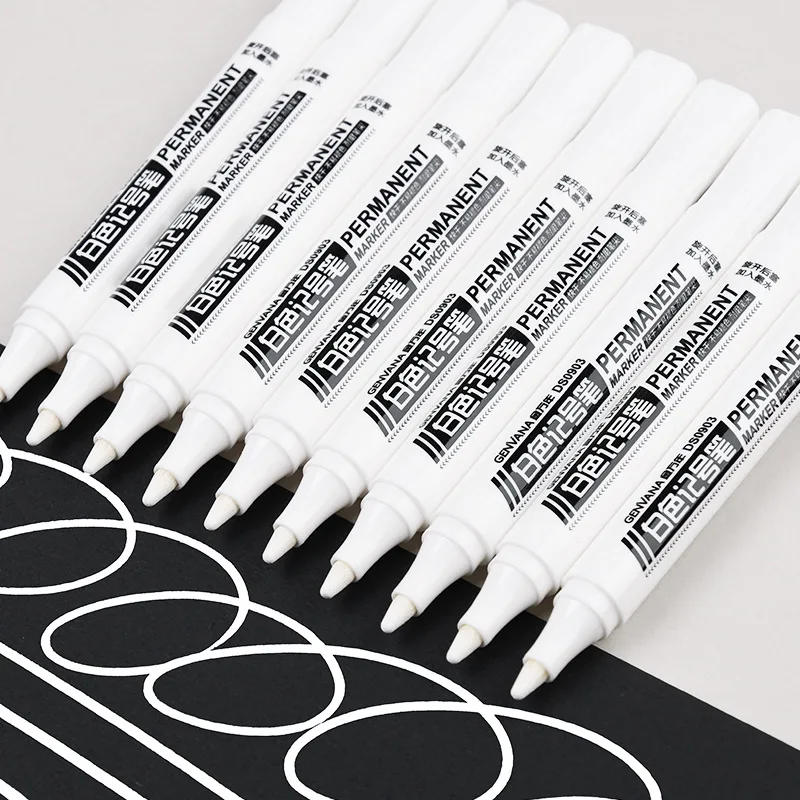 

Водонепроницаемая ручка для шитья Colorfast Us, можно добавить чернила, белая маркировочная ручка с толстой головкой, промышленная быстросохнущая ручка для рисования