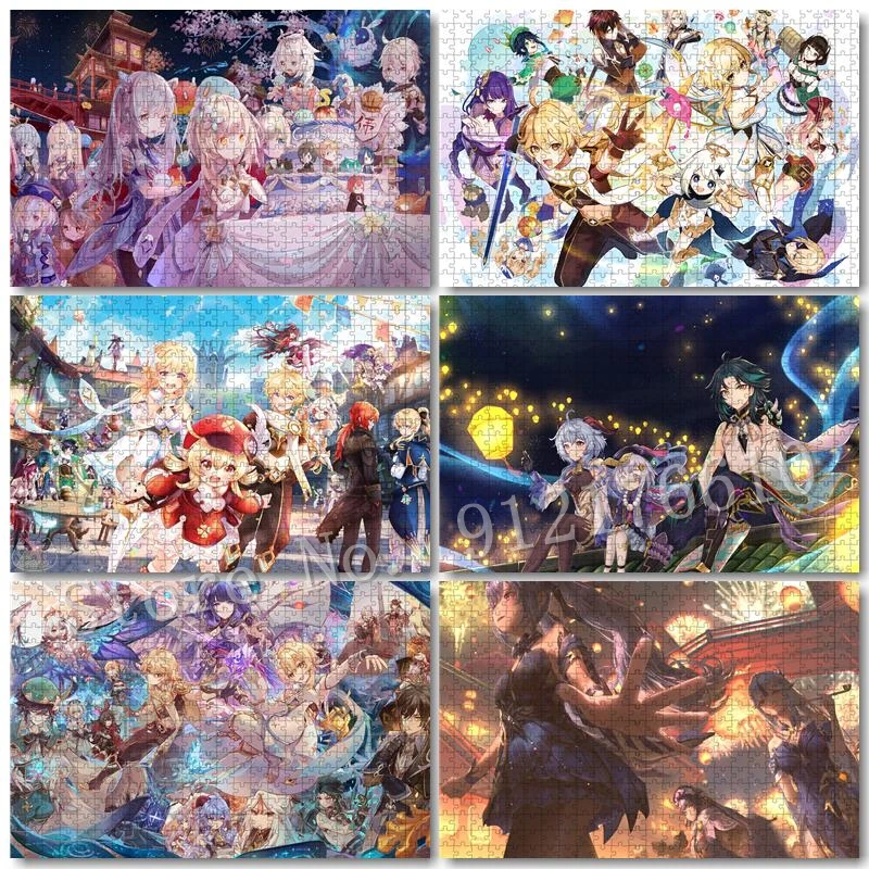 

300/500/1000 Pieces Jigsaw Puzzles for Adults Ganyu Genshin Impact Modern Japanese Anime Games Puzzles Educational Decor Gifts