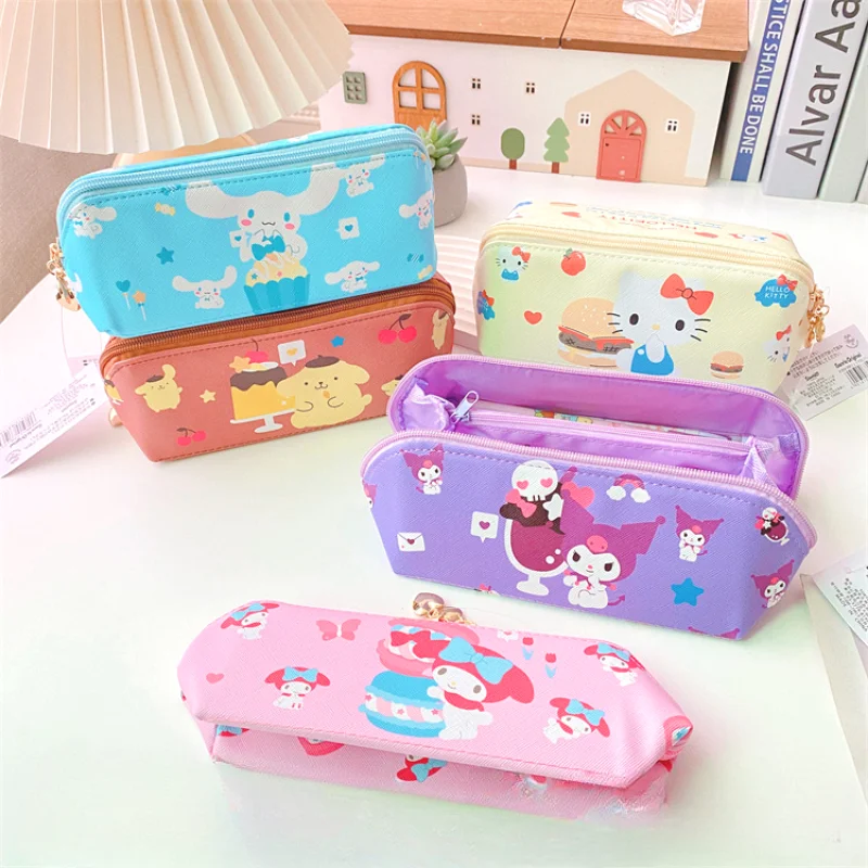 

Kawaii Sanrio New Hello Kitty Cinnamoroll My Melody Pencil Case Stationery Box High Capacity Water Proof Printing Beautiful Gift