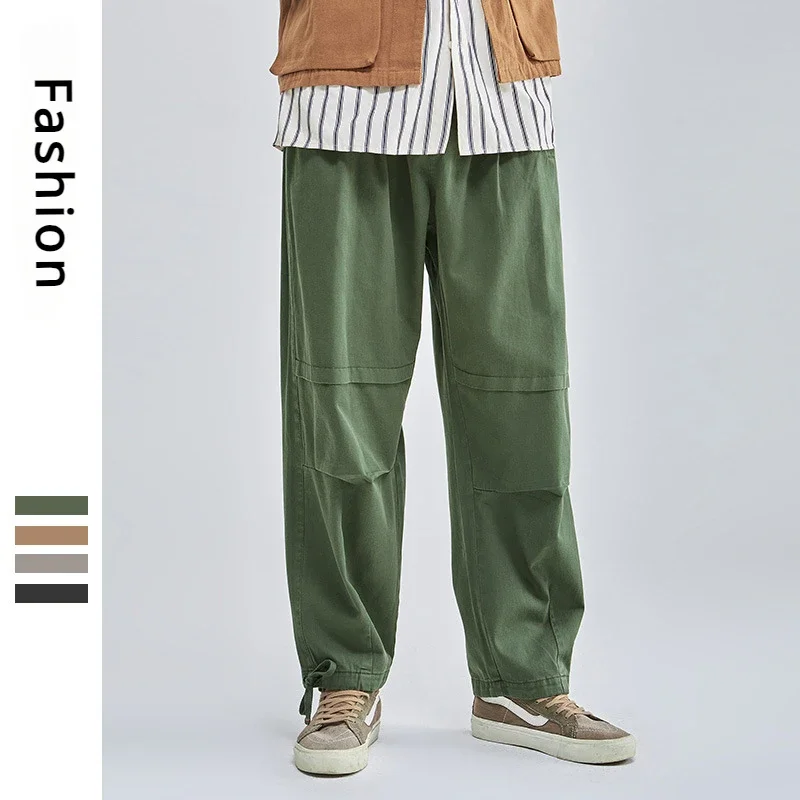 Spring Men's Solid Joggers Cargo Pants Loose Casual Sweatpants Cotton Harajuku Harem Trousers Trend Male Hip Hop Streetwear 2XL