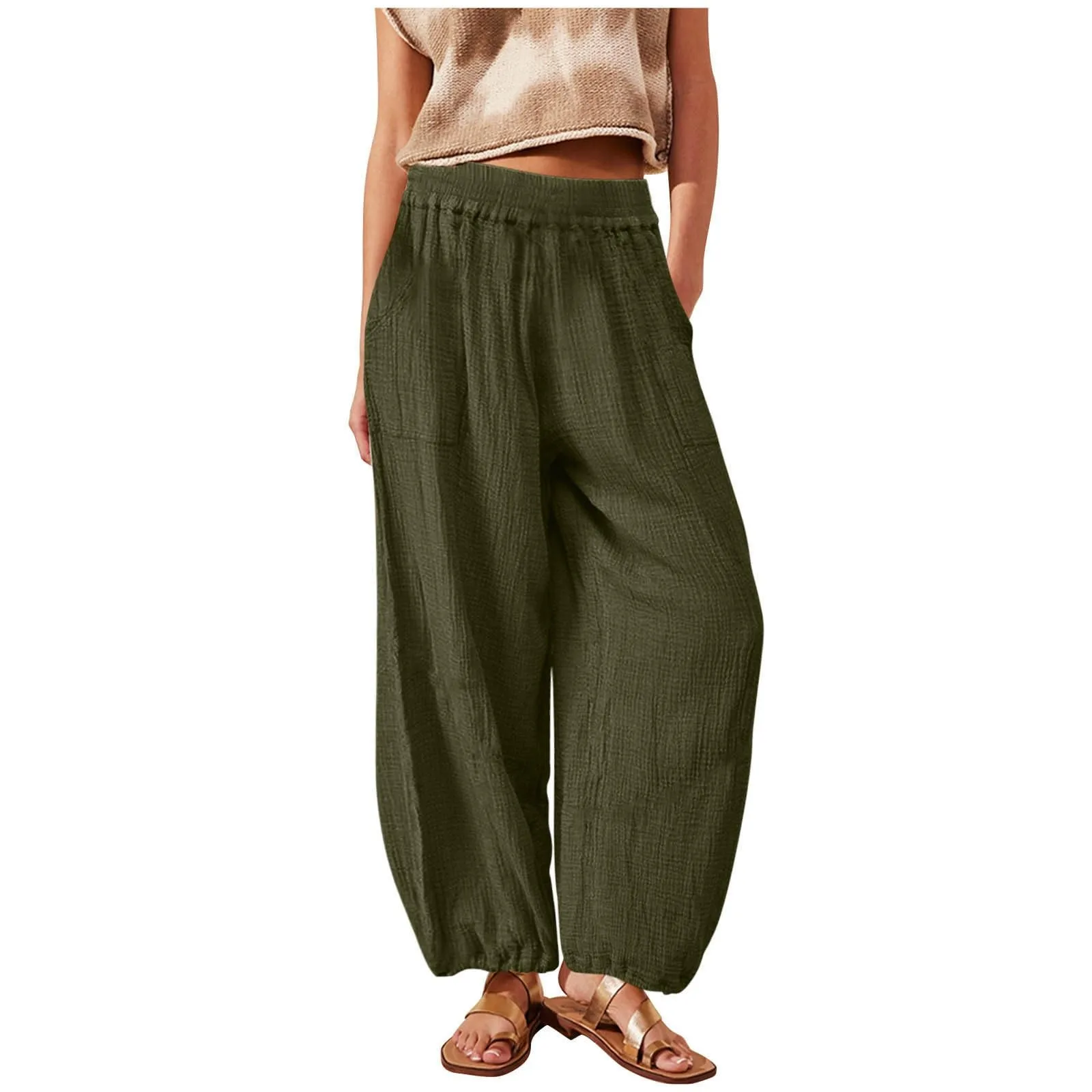 

Women Palazzo Pants Summer Boho Wide Casual Long Pant Trousers With Pockets Korean Reviews Many Clothes Traf Official Store