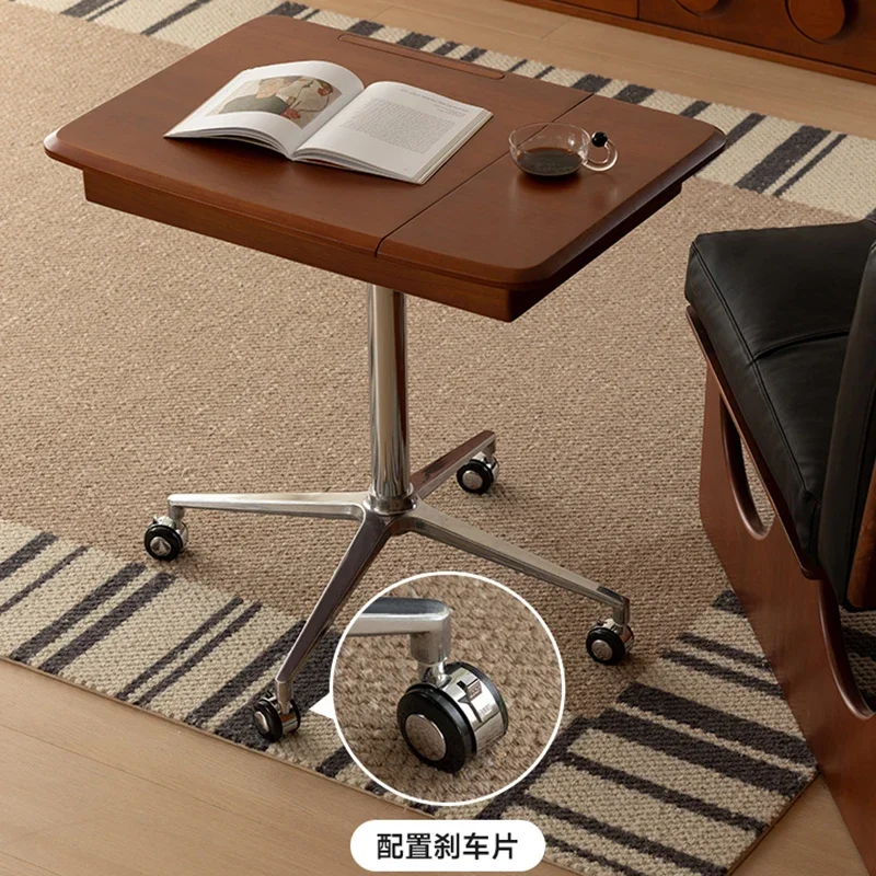 Solid Wood Lifting Office computer desk Movable Office crafting desk Retro organizer Sofa Side Workbench Mesa Office Furniture