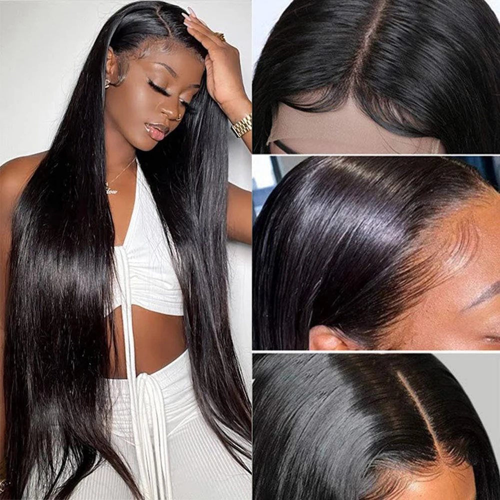 13X4 Transparent Glueless Lace Frontal Human Hair Wigs Closure Wig HD Lace Front Wig Brazilian Straight Human Hair On Sale