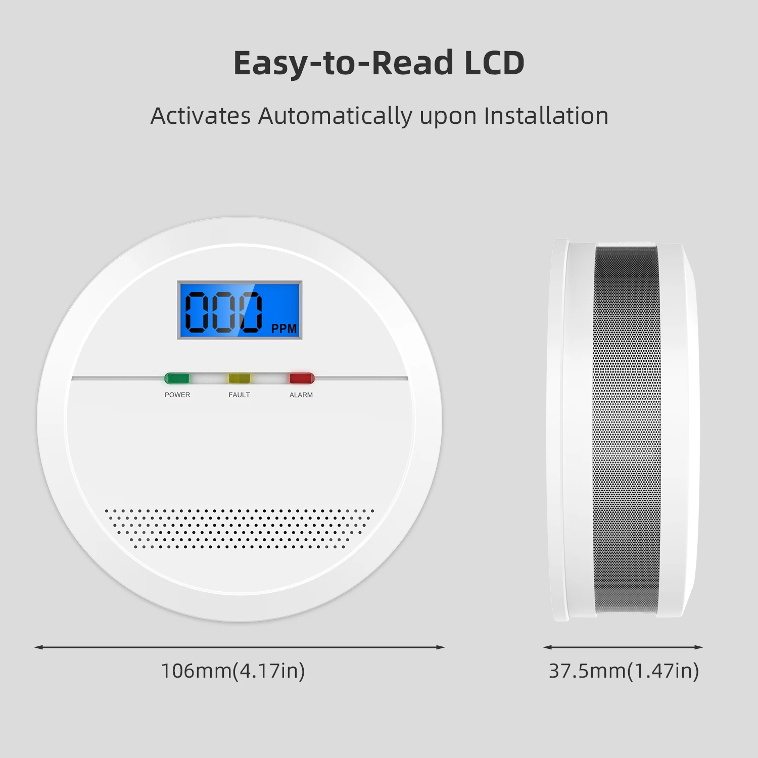 CPVAN Independent Wireless CO Alarm Sensor Carbon Monoxide Alarm Detector Warning LCD Display For Home Security Protection