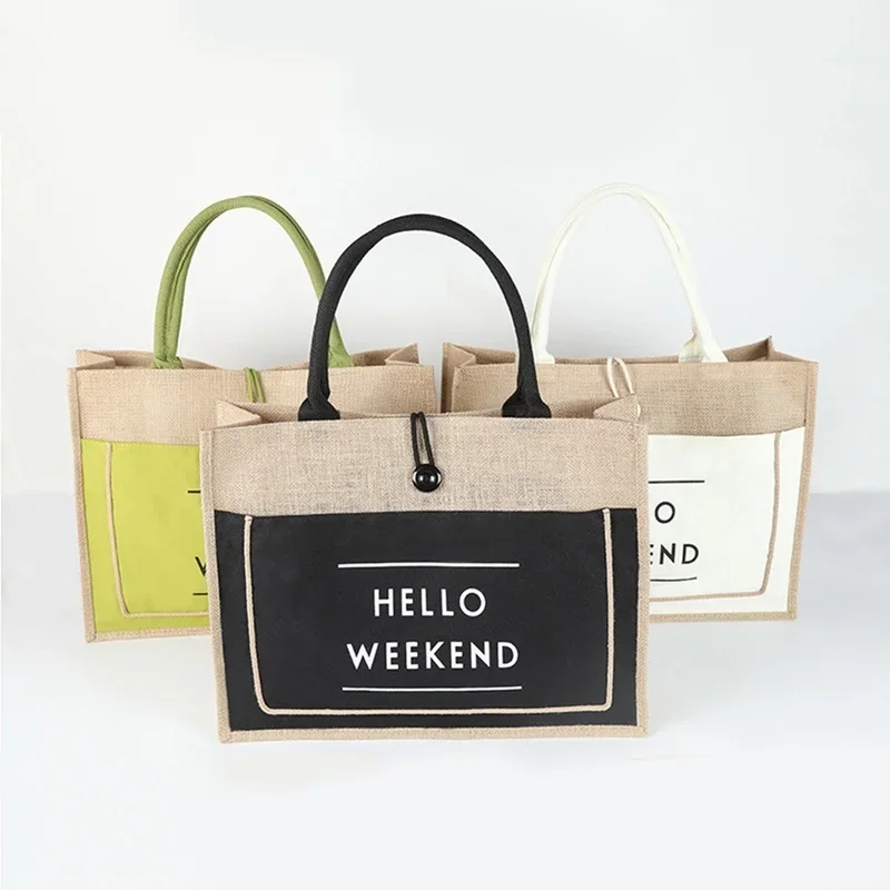 Canvas High-capacity Shopping Bag Single Shoulder Linen Bag Travel Waterproof Beach shopping bag tote bags canvas bag grocery bags canvas bags linen bags