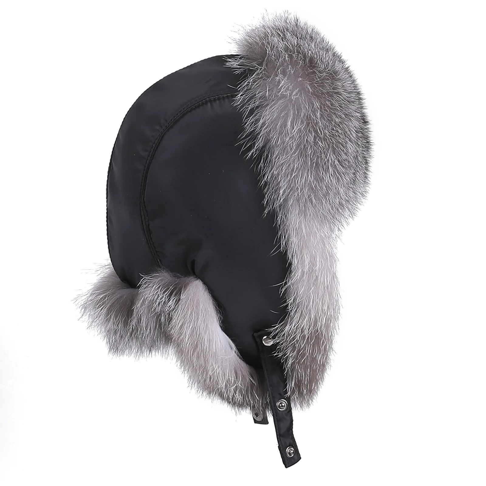 Unisex Winter Fur Hat 100% Real Raccoon Fox Fur Ushanka Hat Russian Caps Ski Hunting Bomber Hats Winter Hat Fur Hat