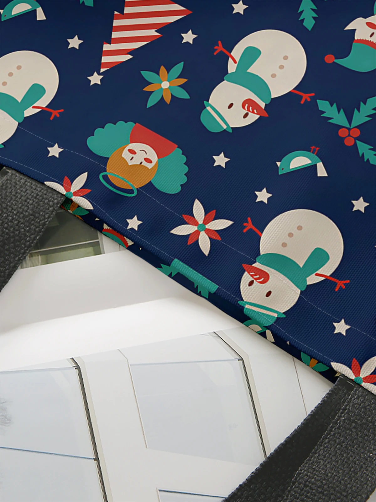 Christmas themed printed casual handbag, reusable fashionable backpack, multifunctional handbag, canvas shopping bag