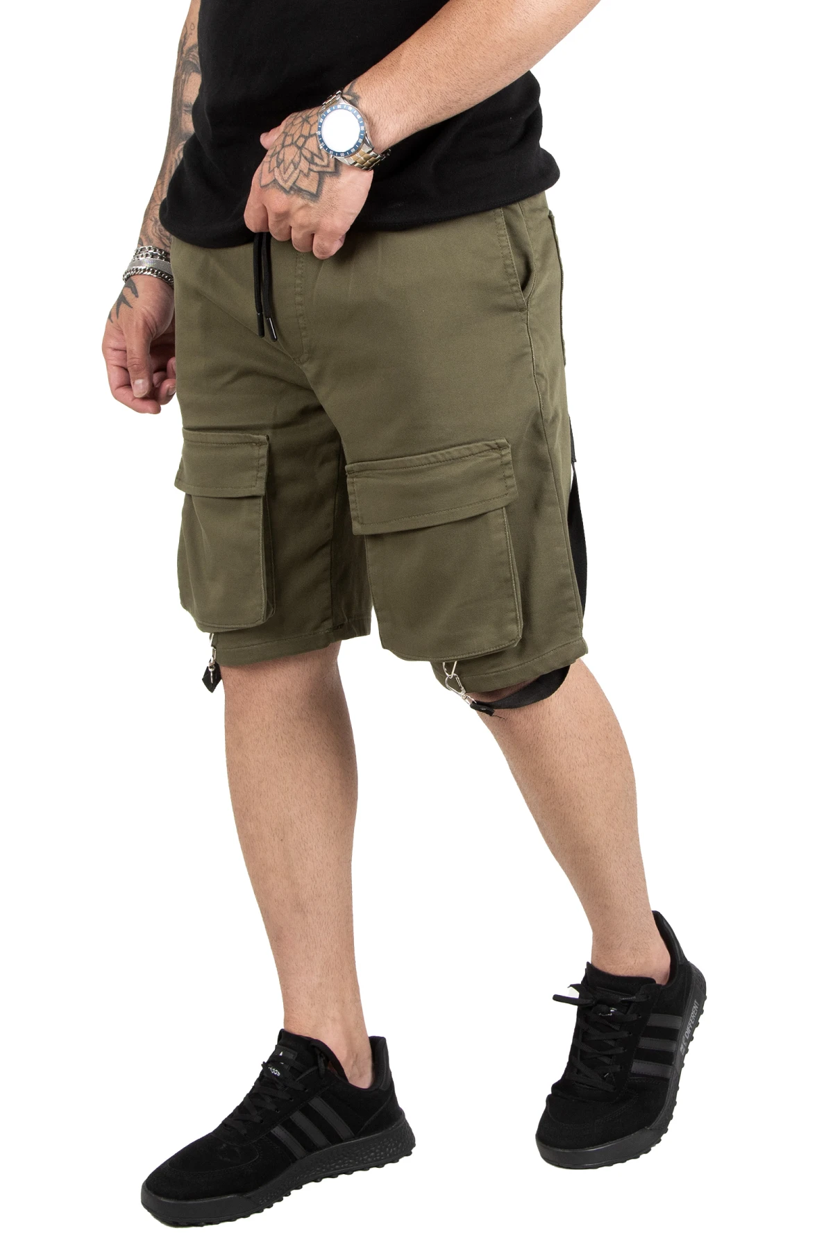 DeepSEA belt accessory cargo pockets men combed shorts 2200505