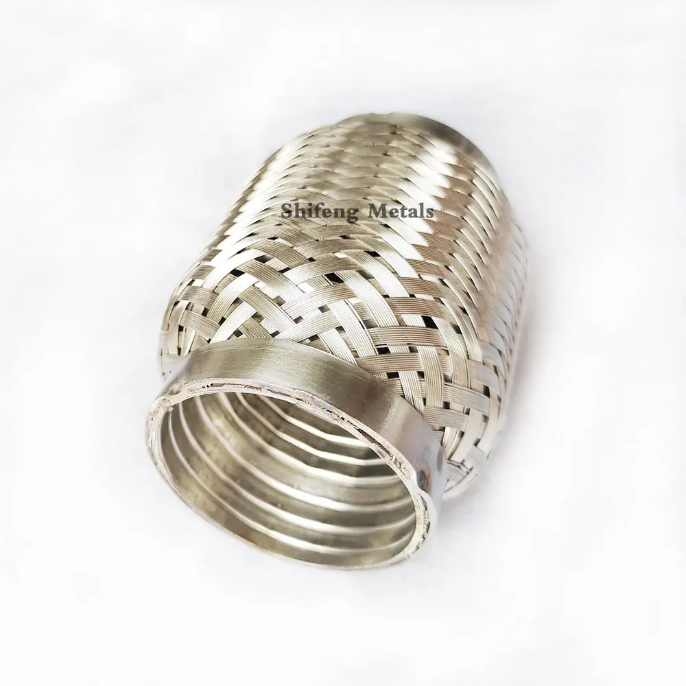 Stainless Steel 304 Flex Pipe Exhaust Bellow Tube Flex Coupler With Braiding Bellows length 152mm
