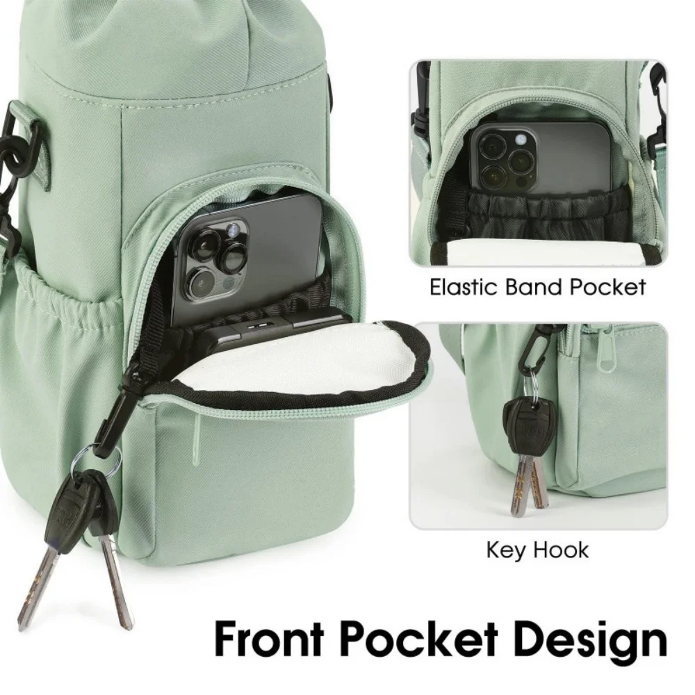 Insulated Portable Water Bottle Sling Bag with Strap - 40oz Capacity