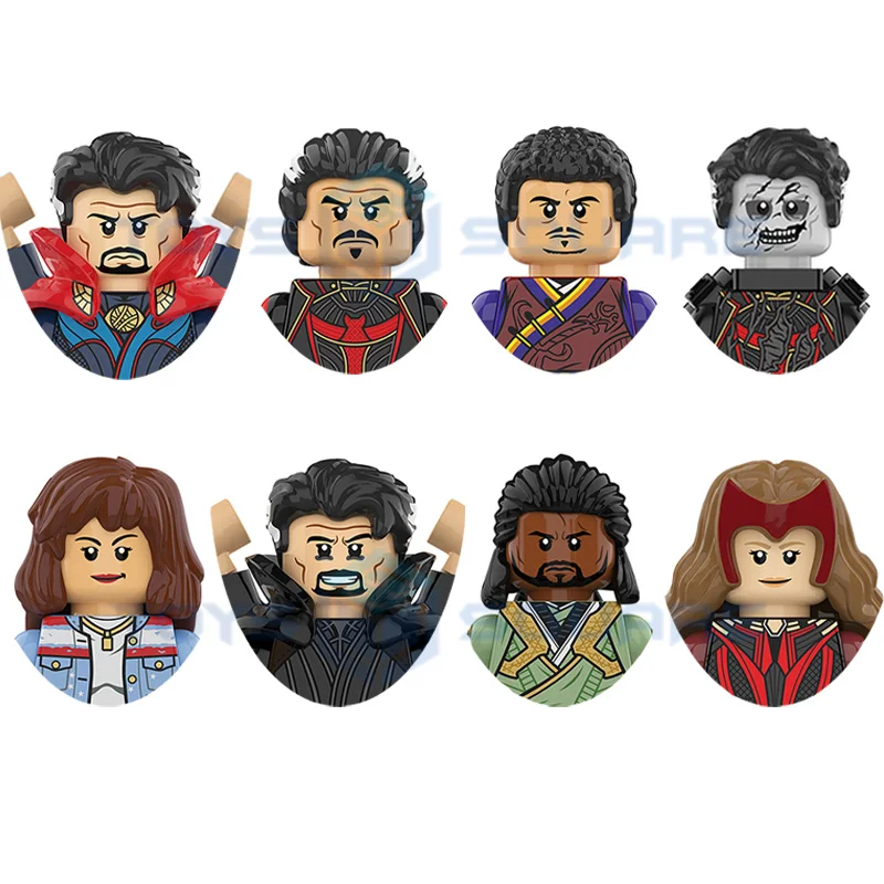 

The Zombie Doctor Wong Strange Miss America Scarlet Baron Mordo Witch Model Blocks MOC Bricks Set Gifts Toys For Children KT1057