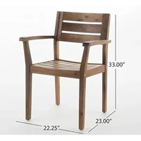 5-Piece Acacia Wood Outdoor Patio Dining Set - Image 4
