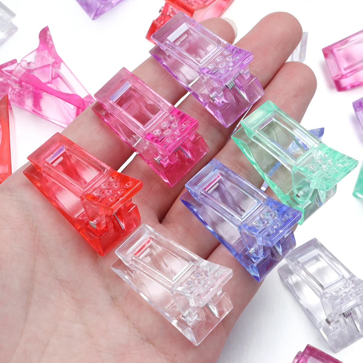 플라스틱 패치워크 재봉용 혼합 색상 플라스틱 클립, 핸드 어카운트 고정 원단, DIY 수공예 퀼팅 클립, 로트당 10 개