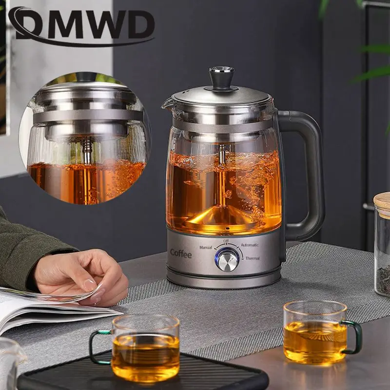 Automatic insulation Tea Brewer High temperature Extraction Teapot Health Tea Boiler Coffee pot Glass kettle Steam Infuser