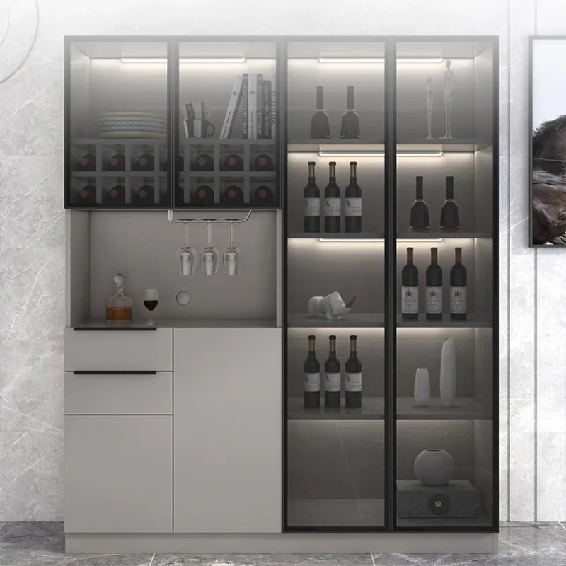 Wooden Kitchen Wine Cabinets Liquor High Living Room Glass Wine Cabinets Home Wall Wall Cabinet Restaurant Furniture QF50JG