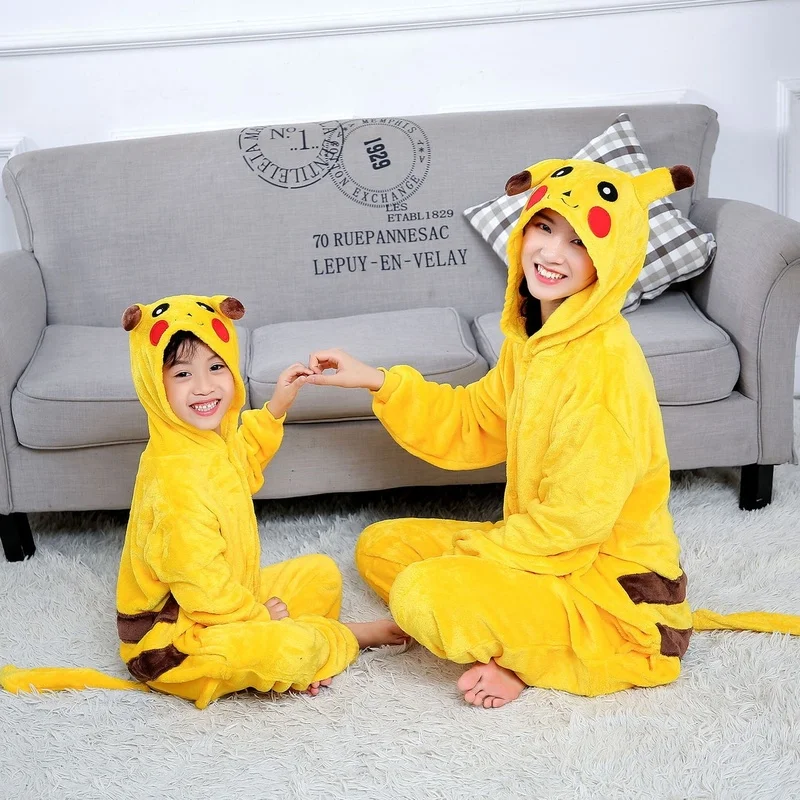 Certificaat Rimpelingen kam Stitch Pokemon Pikachu Animal Cosplay Costume Flannel Pajama Boy Girl Child  Sleepwear For Children Birthday Christmas Gifts - AliExpress