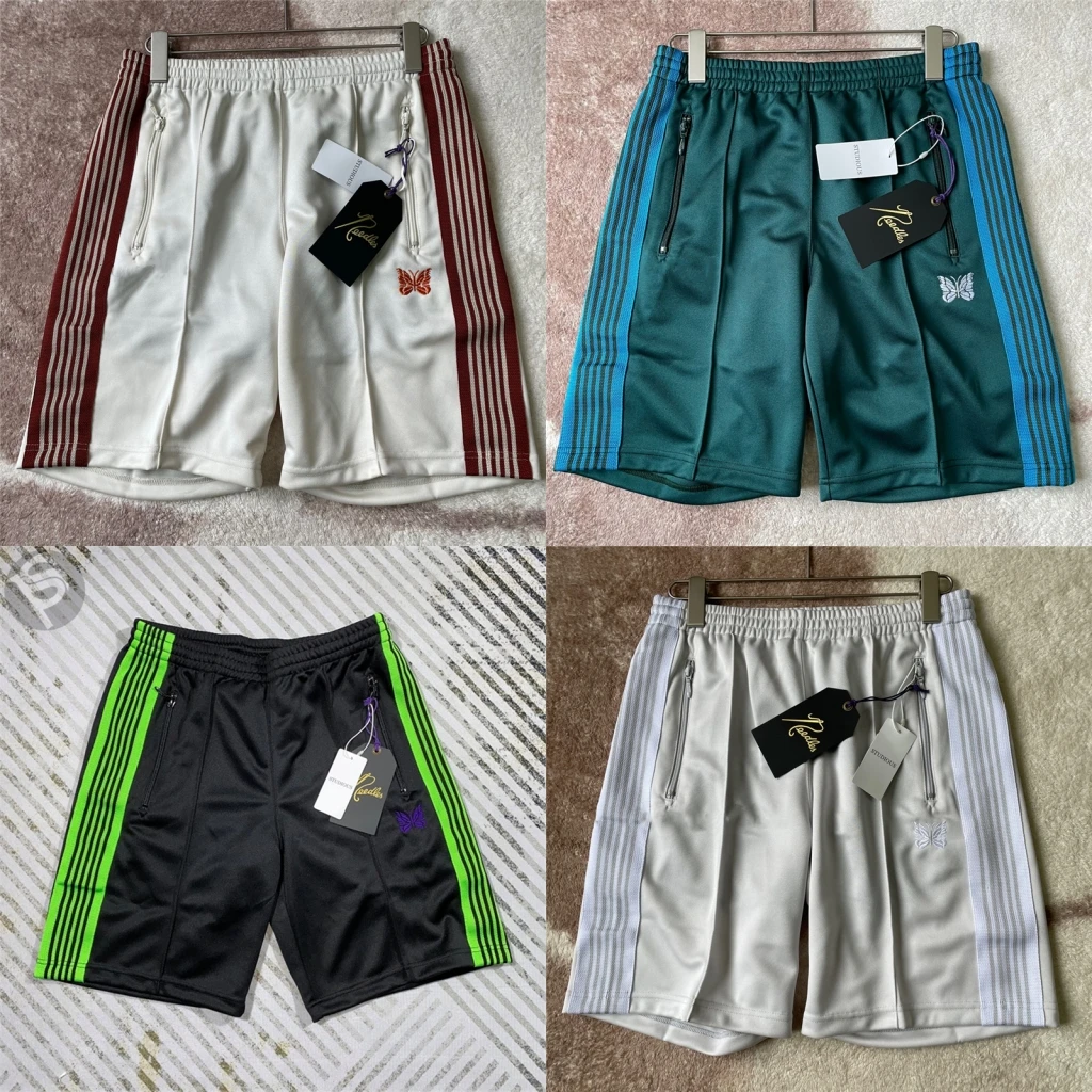

Top Quality Needles Shorts Men Women 1:1 Butterfly Embroidery AWGE Shorts Breeches