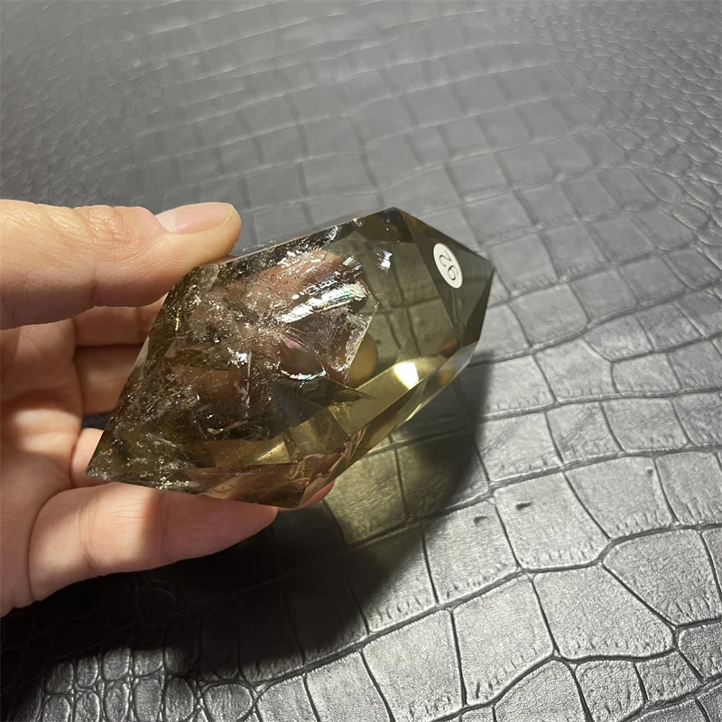 Rainbow Natural Smoky Citrine Quartz Crystal Hexagonal Double Terminated Points Wand Meditation Reiki Healing Stone 4