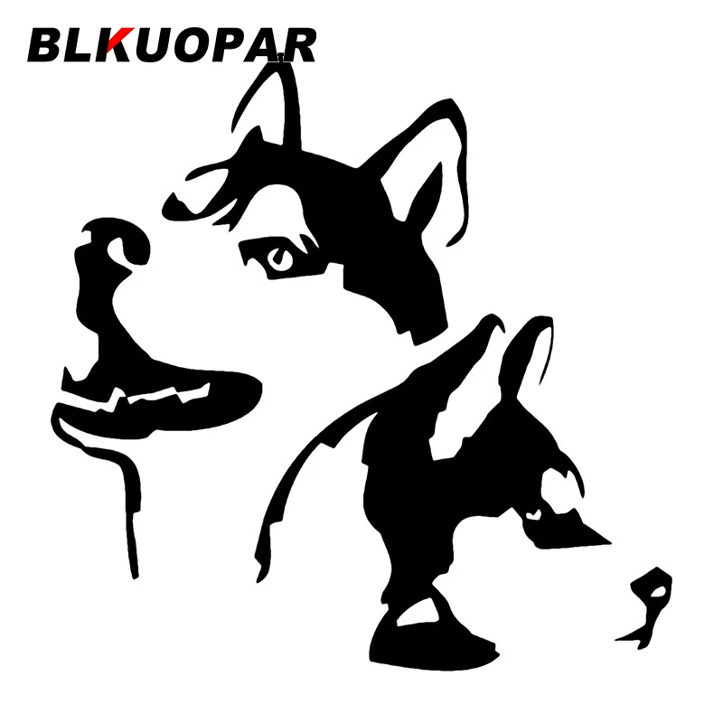 

Забавные наклейки на автомобиль BLKUOPAR, Сибирский хаски, для скейтборда, компьютера, Солнцезащитная деталь на лобовое стекло, аксессуары для автомобиля