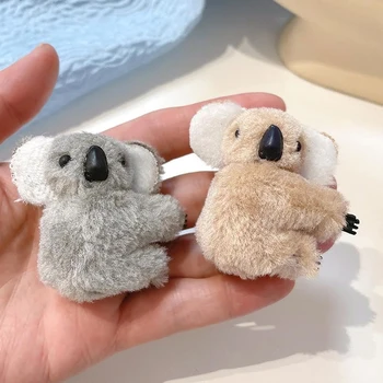 2PCS Koala Clip Cute Hair Clips Fuzzy Hair Clips Plush Hair Jaw Clips Non Slip Koala Hugger Koala Hair Accessories for Girls 1