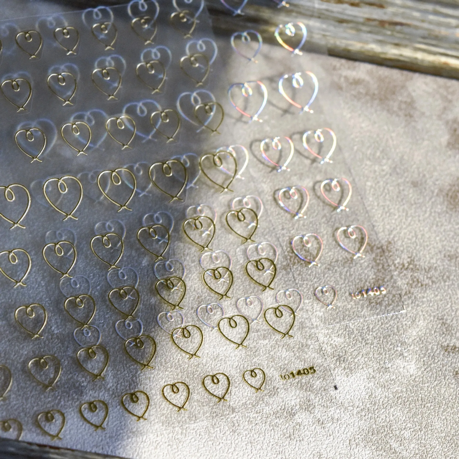 

3D Nail Sticker Waterproof Shining Decals Stickers for Nails Cute Beautiful Love Heart Nail Art Decoration Aurora Silver Design