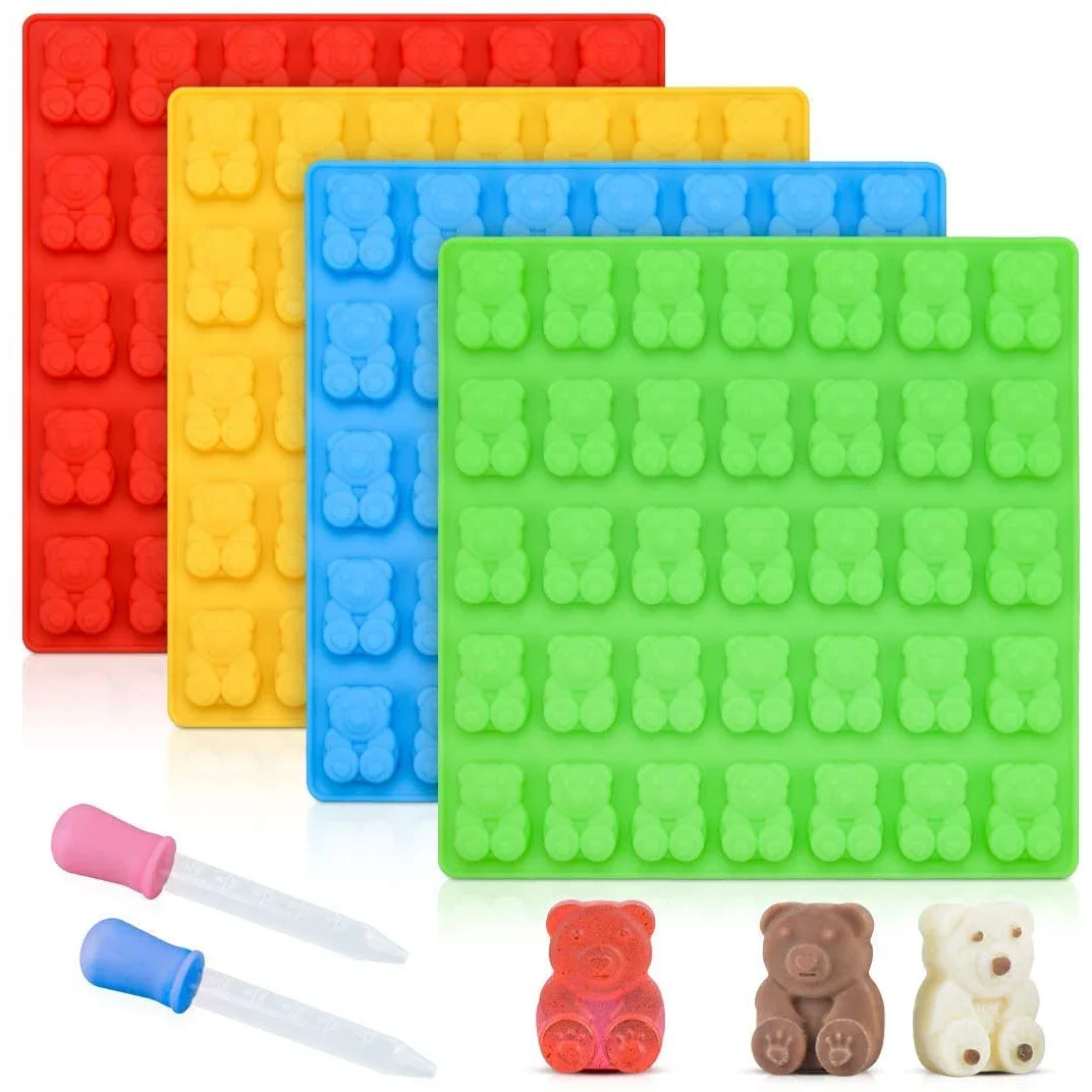 

Large Gummy Bear Molds Candy Molds,Mini Bear Chocolate Molds Silicone 3 Pack Best Food Grade Silicone Molds