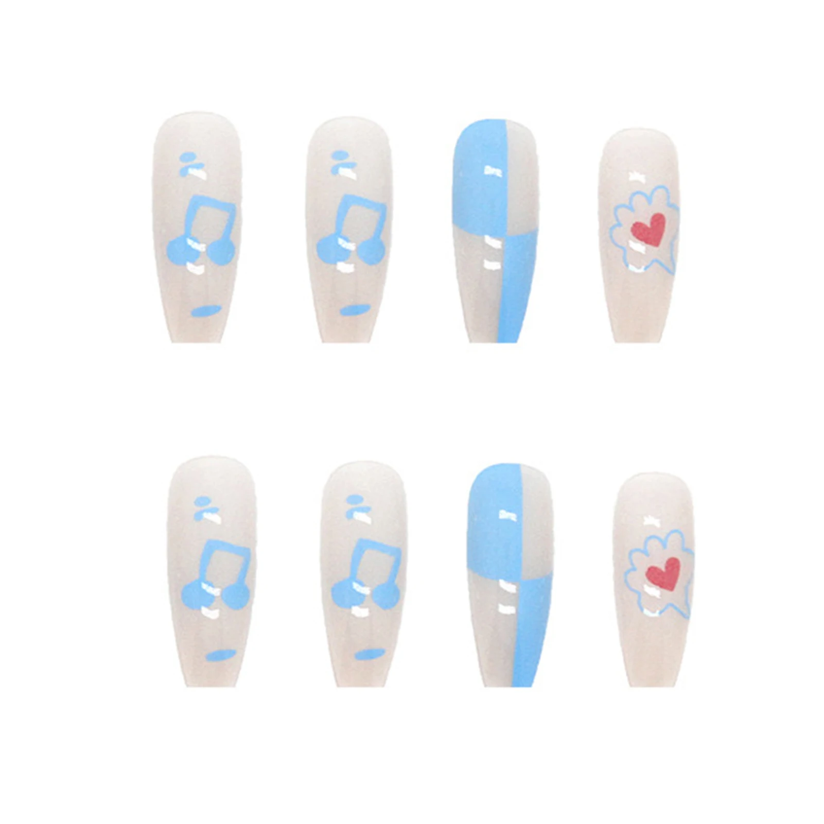 

Стильные и очаровательные многоразовые искусственные ногти с синими цветами для ежедневного и праздничного ношения