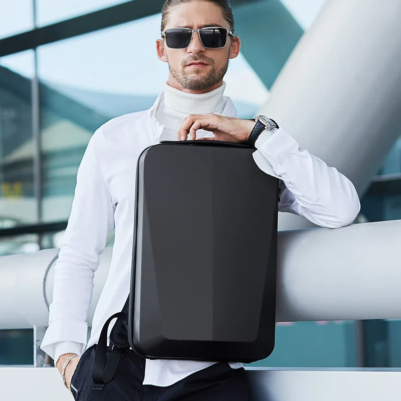 Men's Backpack Hard Case Computer Bag Business Waterproof Usb Case Laptop Bag School Bags for Boys Anti-theft Case and Bag