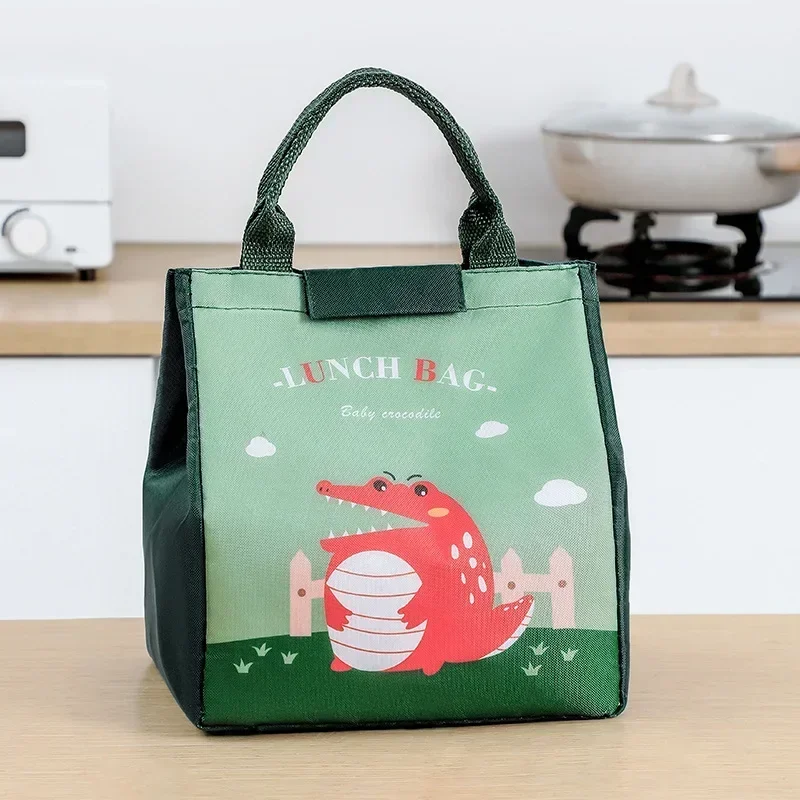 Cartoon portable insulated lunch box bag bento bag insulated cold bag Aluminum foil thickened large cloth work with rice bag 4