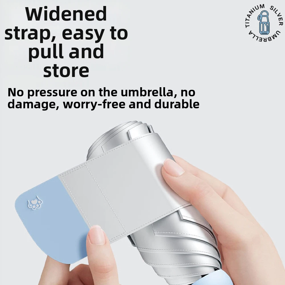 Titanium Silver UV Protection Sun and Rain Compact Folding Umbrella