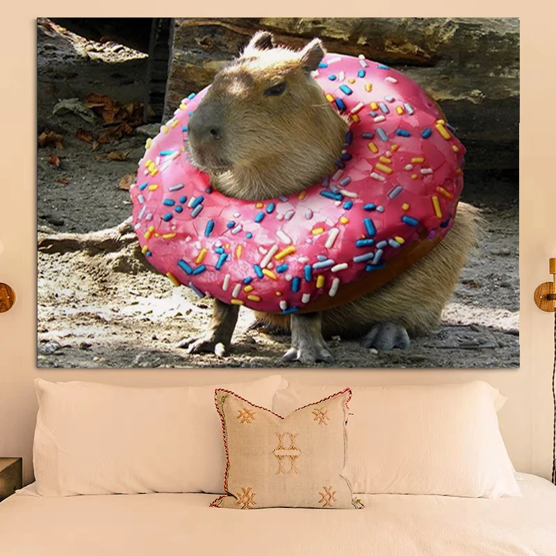 

Capybara Tapestry on the Wall Art Decoration Home Decor Headboards Tapestries Room Kawaii Aesthetic Bedroom Hanging Decorative