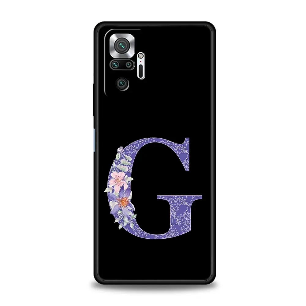 Elegant Retro Purple Flower Initials Phone Case