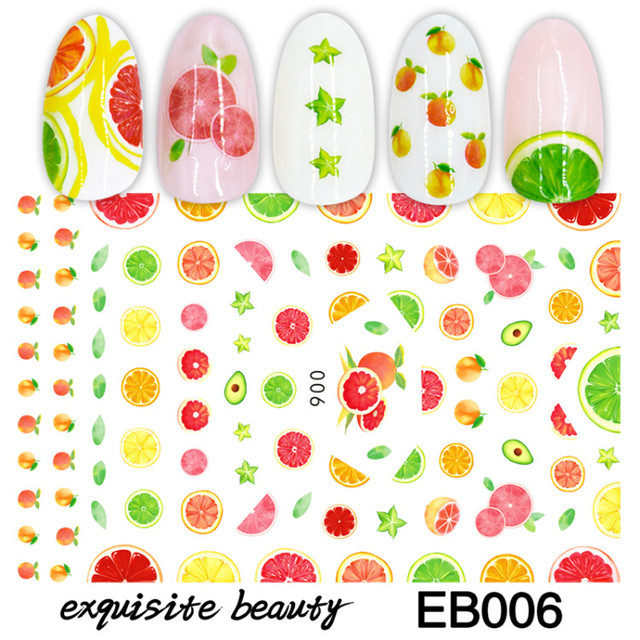 Stickers for Nails Summer Fashion Sticker Sweet Fruit Cherry Design Nail Art Decorations  Foil Wrap Manicure Accessories