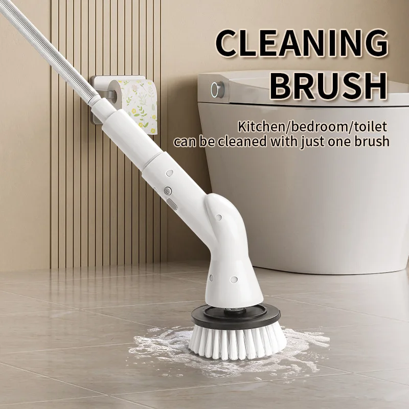 

6 In 1 Electric Cleaning Brush Window Wall Cleaner Electric Turbo Scrub Brush Rotating Scrubber Kitchen Bathroom Cleaning Tools