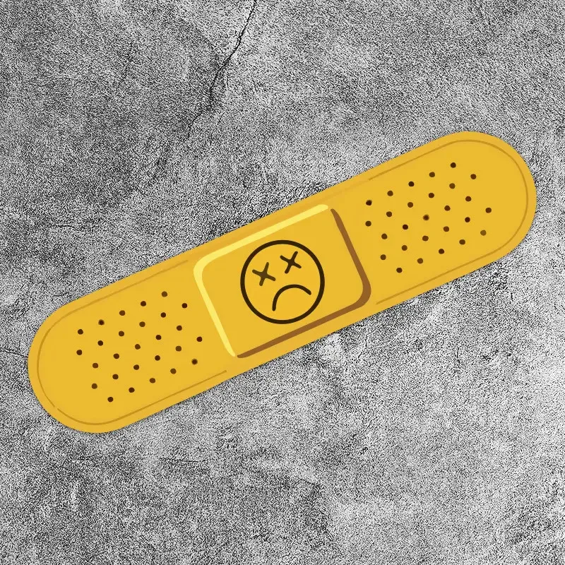 2PCS Cartoon Band Aid Heart Sad Face Sticker Set, Waterproof Vinyl Decal for Car Laptop Phone Helmet