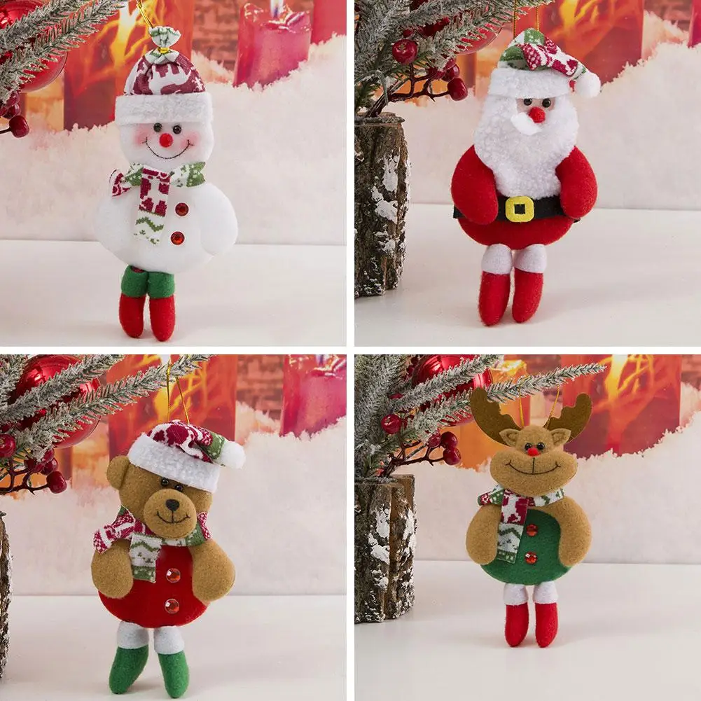 

1pc Christmas Plush Doll Ornaments Santa Claus Snowman Xmas Decor Festive New Pendant Decorations Elk Year Party Tree Hangi X8U9