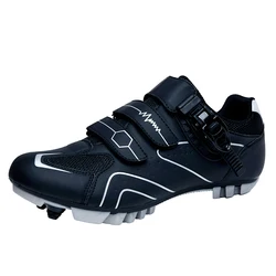 Men's Mountain Cycling Shoes with Quick Ratchet Buckle for Indoor and Outdoor Use (GRAY)