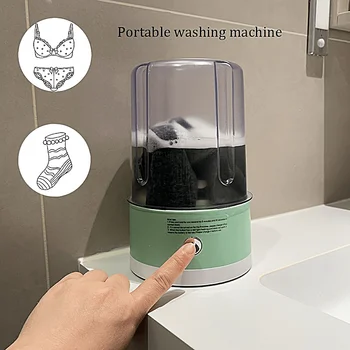 Compact Portable Washing Machine, USB charging, for Underwear, Socks & Delicates, Automatic Mini Washer, for Student Dorms Home 1