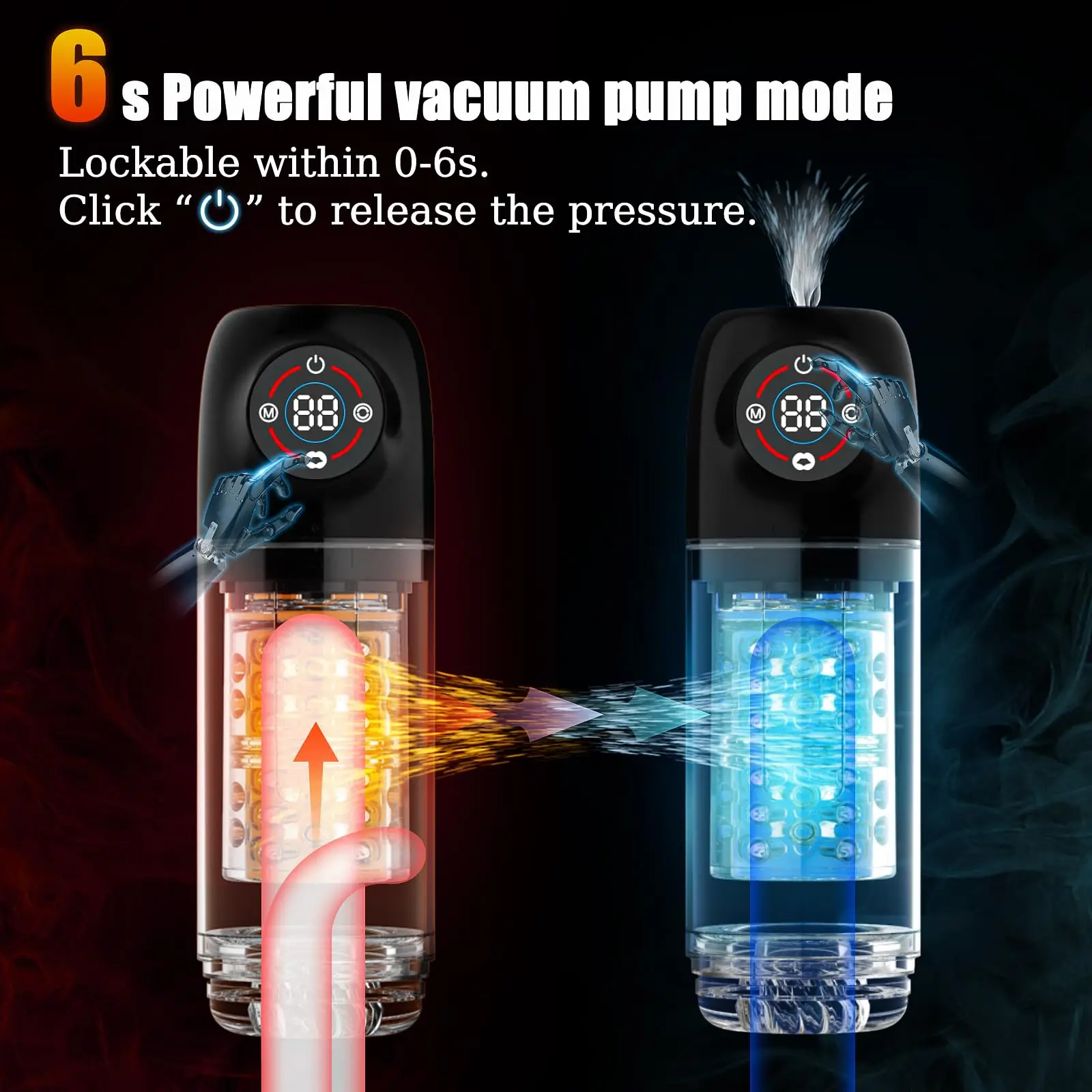LCD Automatic Rotation Male Masturbator Sucking Licking 6s Vacuum Penis Pump Water SPA Real Pocket Pussy Sex Toys For Men 18