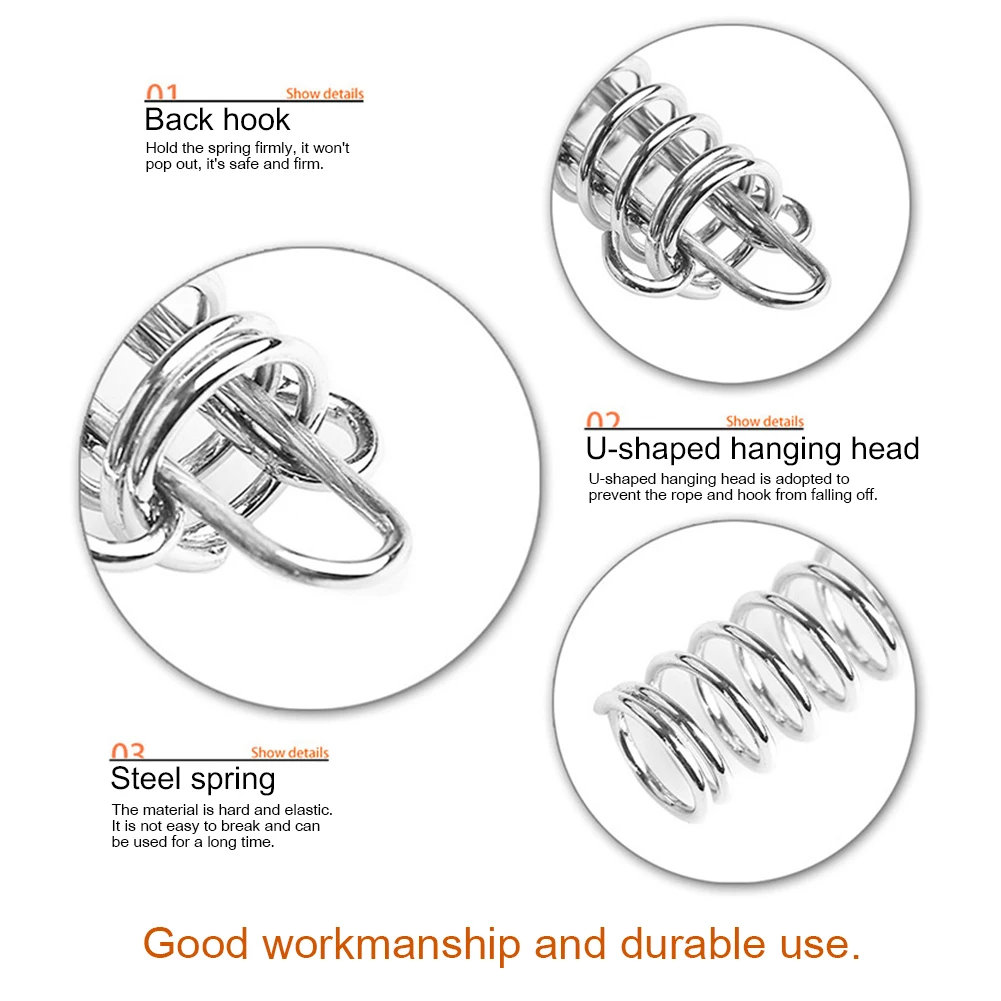 Aluminum Alloy Wind Rope Buckle Spring Hook Buckle High Strength Steel Rope For Camping Pro Fixed Hook Tarps Tent camping tent accessories camping tent fasteners camping cord buckles camping rope buckle tent hooks tent wind rope hook