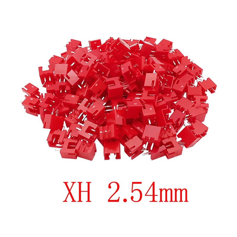 

100Pcs Red XH 2.54mm Pitch 2 Pin Male Plug Plastic Housing Connector Straight Pin Header Terminal For PCB Electronic Circuit DIY