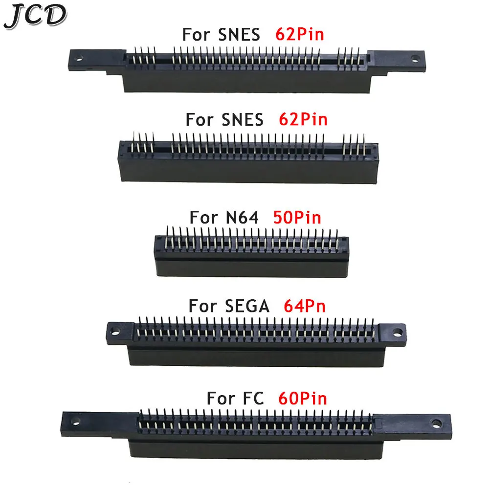 

JCD Replacement 50Pin 60Pin 62Pin 64Pin Connector Game Cartridge Card Slot for SEGA Genesis For N64 SNES FC clone Console