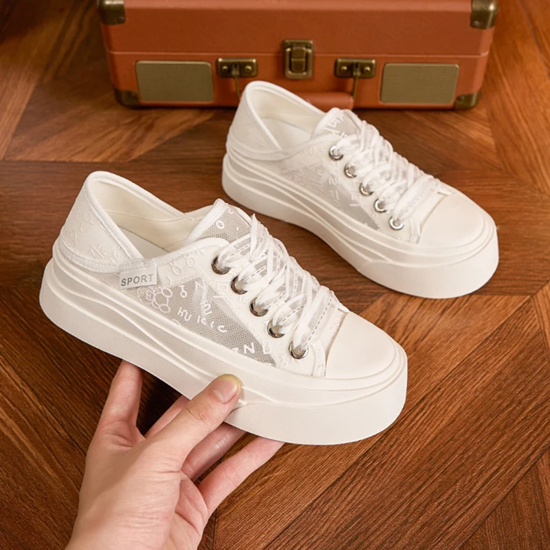 Women's Heighten Thick-soled Fisherman's Shoes Summer New Versatile Breathable Casual Sneakers Comfortable Mesh Sneakers