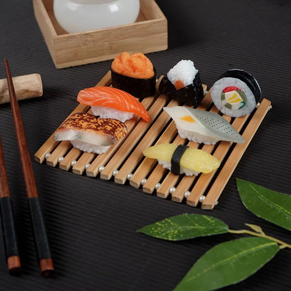 Japanese Cuisine food props hotel restaurant store shop decoration fake Simulation rice shrimp Salmon fish fillet slices sushi