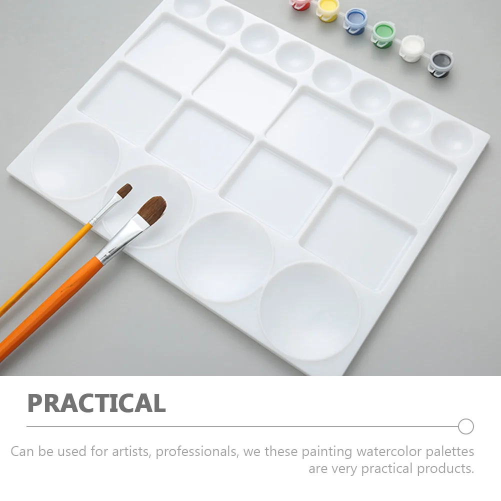 Plastic Palette Watercolor Paint Mixing Painting Pallet Clear Travel Pallets Tray