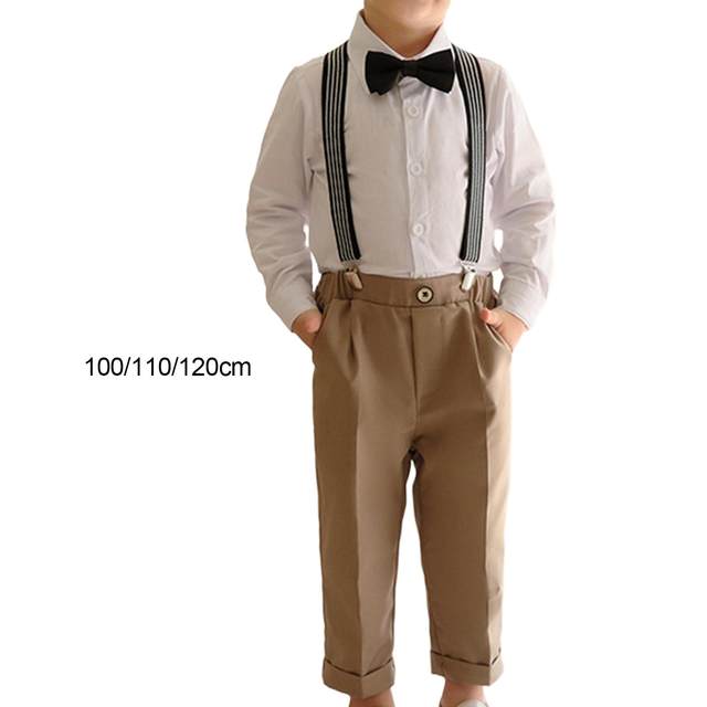 Boys Gentleman Outfit Formal Suit Long Sleeve Shirt Boy Clothes Boys Formal Outfit for Party, Dinner, Birthday, Wedding