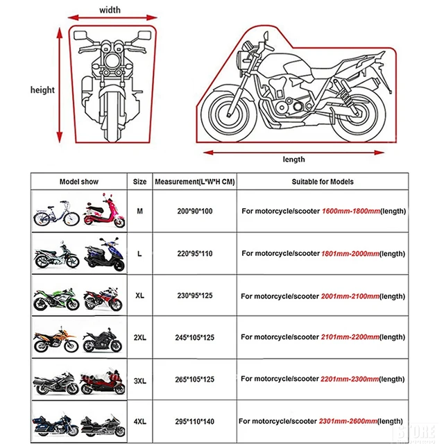 Brand New S M L XL 2XL 3XL 4XL Universal Outdoor UV Protector Waterproof Motorcycle Cover Bache Funda Moto Scooter Bycicle Case