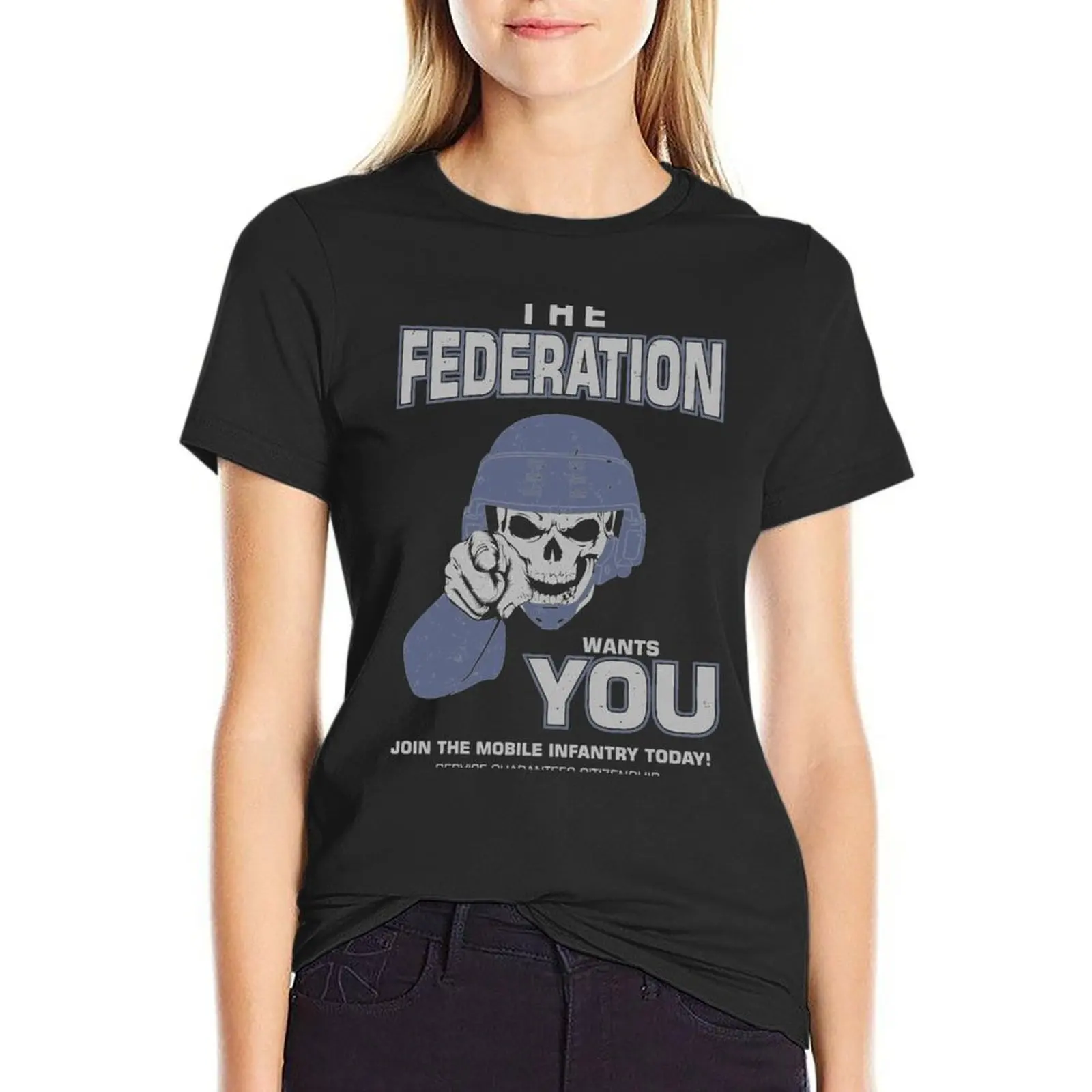 

FEDERATION WANTS YOU T-shirt summer top aesthetic clothes T-shirt Women