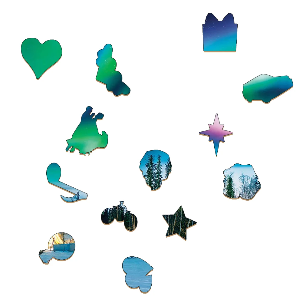 Northern Lights Wooden Jigsaw Puzzle Party Toys For Adults Kids Wood Puzzles Home Decoration Board Game Wood Scenery Puzzle Toy 2