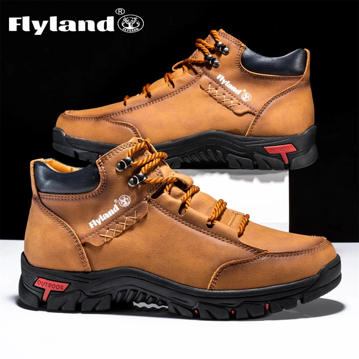 FLYLAND Classic Leather Casual Men's Shoes Business Driving Flats Fashion Ankle Boots 4